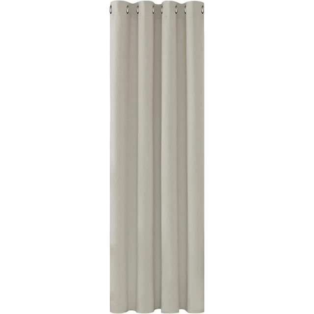 Polyester Blackout Grommet / Eyelet Door Curtain Panel Deconovo Colour: Light Beige, Panel Size: 132 W x 242 D cm on Productcaster.