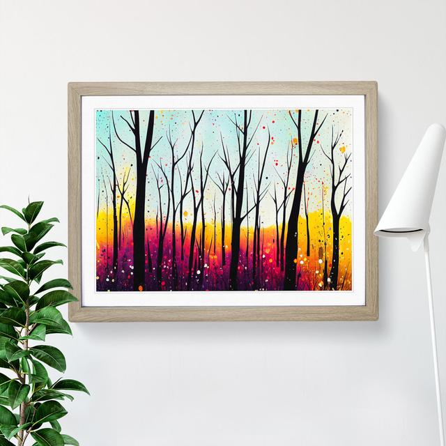 XH1022-8199X Spring Forest Paint Splash Vol.4 Abstract - Single Picture Frame Print Alpen Home Size: 34cm H x 46cm W x 2cm D, Format: Oak Framed on Productcaster.