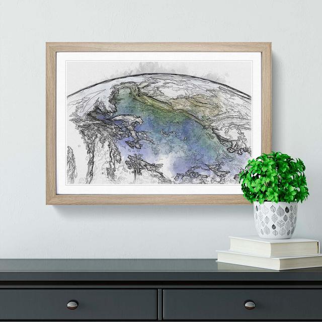 View of Planet Earth in Abstract - Picture Frame Graphic Art Print East Urban Home Frame Option: Oak, Size: 35cm H x 50cm W x 2cm D on Productcaster.