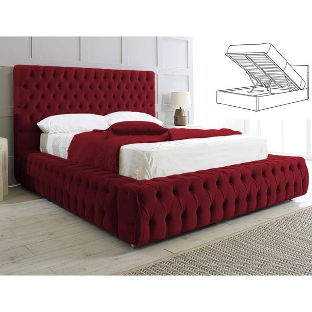 Upholstered Standard Bed Britainsleep Size: Kingsize (5'), Colour: Burgundy on Productcaster.