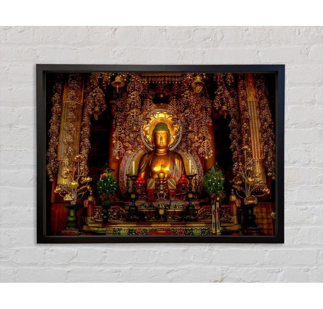 Golden Buddha Chion Japan - Single Picture Frame Art Prints on Canvas Bright Star Size: 59.7cm H x 84.1cm W x 3.3cm D on Productcaster.