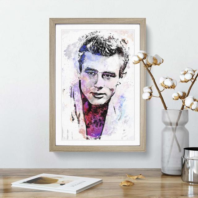 James Dean in Abstract - Picture Frame Graphic Art Print East Urban Home Format: Oak Framed, Size: 65cm H x 48cm W x 2cm D on Productcaster.