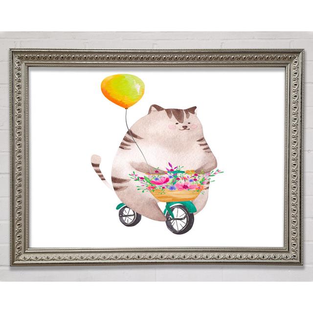 Cat Riding A Bike Framed Print Bright Star Size: 29.7cm H x 42cm W x 3cm D on Productcaster.