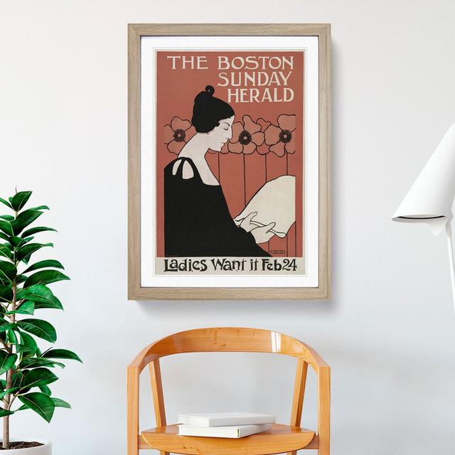 The Boston Sunday Herald by Ethel Reed - Picture Frame Graphic Art East Urban Home Size: 65cm H x 48cm W x 2cm D, Frame Option: Oak Framed on Productcaster.