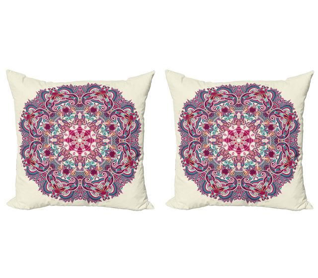 Pillow Cushion Cover, Detailed Boho Floral Herb, Multicolor (Set of 2) East Urban Home Größe: 40 cm H x 40 cm B on Productcaster.