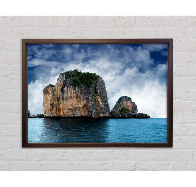 Ocean Island Storm Framed Print Bright Star Size: 59.7cm H x 84.1cm W x 3.3cm D on Productcaster.