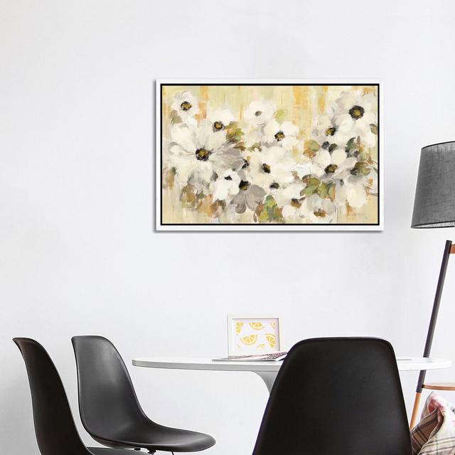 White And Green Bloom Crop by Silvia Vassileva - Gallery-Wrapped Canvas Giclée on Canvas August Grove Format: White Framed, Size: 66.04cm H x 101.6cm on Productcaster.