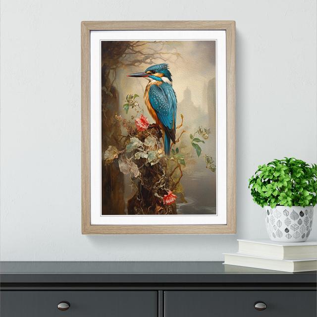 Kingfisher Victorian - Print Marlow Home Co. Format: Oak Framed, Size: 46cm H x 34cm W x 2" D on Productcaster.