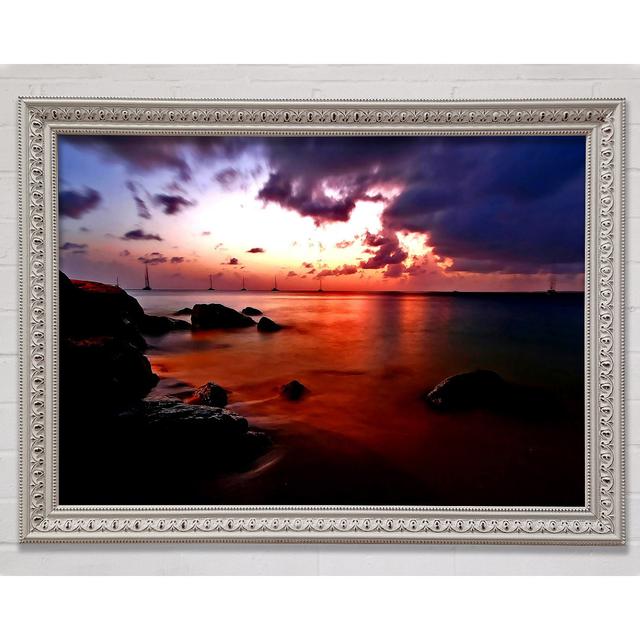 Ocean Red Framed Print Bright Star Size: 59.7cm H x 84.1cm W on Productcaster.