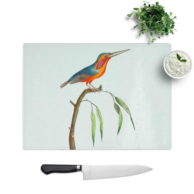 Glass Minute Kingfisher by George Shaw Chopping Board East Urban Home Size: 39 cm W x 28.5 cm L on Productcaster.