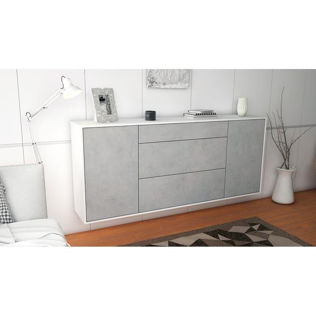 Southwick Sideboard Brayden Studio Colour (Body/Front): White mat/Concrete on Productcaster.