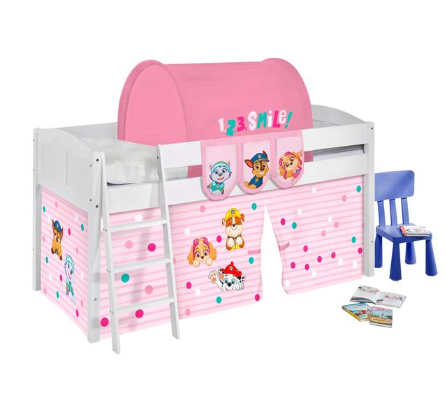 Loft bed IDA country house with curtain PAW Patrol play bed Lilokids on Productcaster.