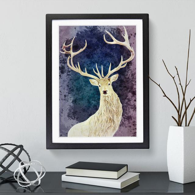 View of the Stag No.5 - Picture Frame Graphic Art Alpen Home Size: 64cm H x 46cm W, Frame Colour: Black on Productcaster.