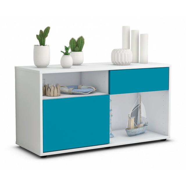 Elmer 1 Drawer 92Cm W Sideboard Latitude Run Colour (Body/Front): White/Dark blue on Productcaster.