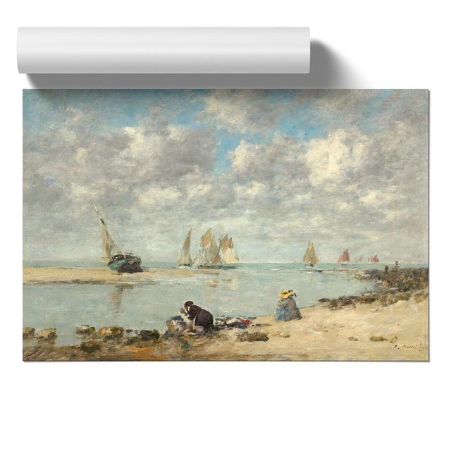 Washerwoman Near Trouville by Eugene Boudin - No Frame Painting East Urban Home Size: 42cm H x 59cm W x 0.1cm D on Productcaster.