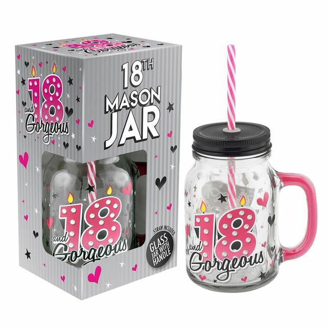 18th Birthday 500ml Glass Mason Jar The Party Aisle on Productcaster.