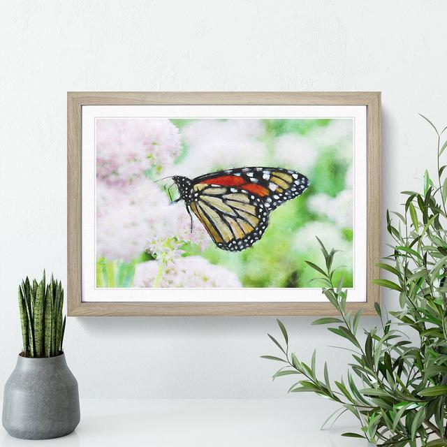 Monarch Butterfly - Picture Frame Graphic Art East Urban Home Size: 27cm H x 36cm W x 2cm D, Frame Option: Oak on Productcaster.