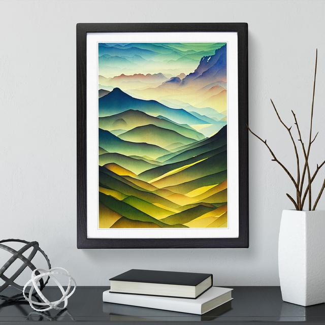 XV1022-5145X Watercolour Meadow Landscape No.2 - Print Alpen Home Matte Colour: White, Format: Black Frame, Size: 34cm H x 25cm W on Productcaster.