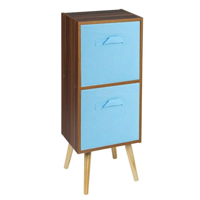 Bookcase 17 Stories Colour: Teak/Sky Blue/Black on Productcaster.