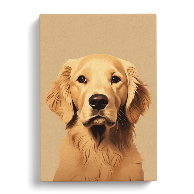 Golden Retriever Minimalism No.2 - No Frame Art Prints Marlow Home Co. Size: 60cm H x 40cm W x 3cm D on Productcaster.