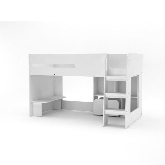 Isenberg Single (3') Youth Beds Mid Sleeper Loft Bed Bed with Bookcase Isabelle & Max on Productcaster.