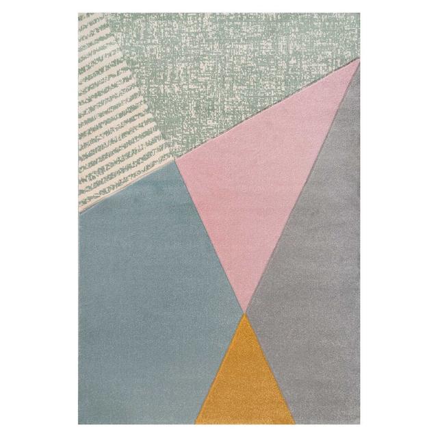 Radstock Power Loom Pink/Blue/Grey Rug Corrigan Studio Rug Size: Rectangle 60 x 110cm on Productcaster.