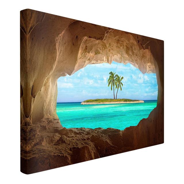 View of Paradise Graphic Art Print on Canvas East Urban Home Size: 60cm H x 90cm W x 2cm D, Format: 330g/m³ Recycled Canvas on Productcaster.