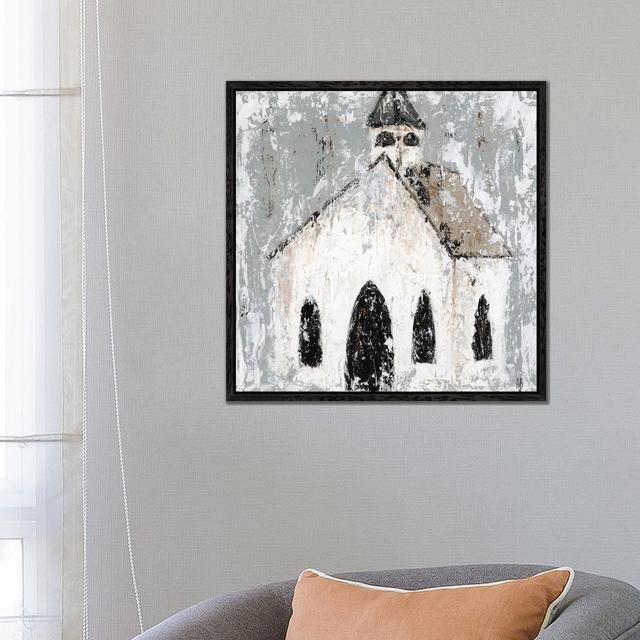 Abstract Church by Ashley Bradley - Painting on Canvas 17 Stories Format: Black Framed Canvas, Size: 66.04cm H x 66.04cm W x 3.81cm D on Productcaster.