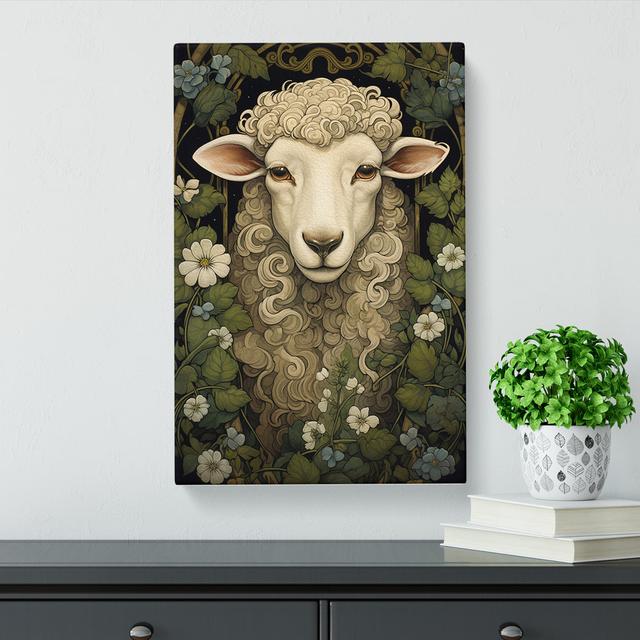 Sheep Nouveau No.2 - Print Brambly Cottage Size: 50cm H x 35cm W x 3cm D on Productcaster.