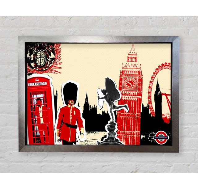 London Collage Framed Print Rosalind Wheeler Format: Silver Framed Paper, Size: 84.1cm H x 118.9cm W x 3.4cm D on Productcaster.