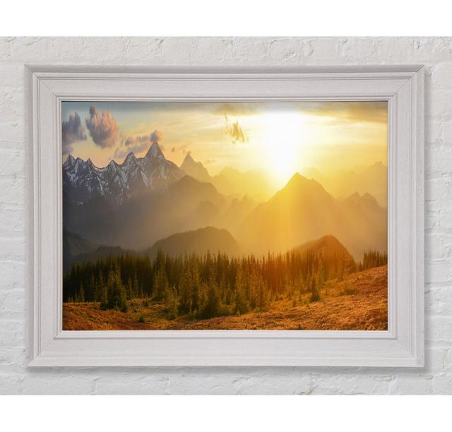 Tall Mountains In The Sunset Framed Print Union Rustic Size: 42cm H x 59.7cm W on Productcaster.