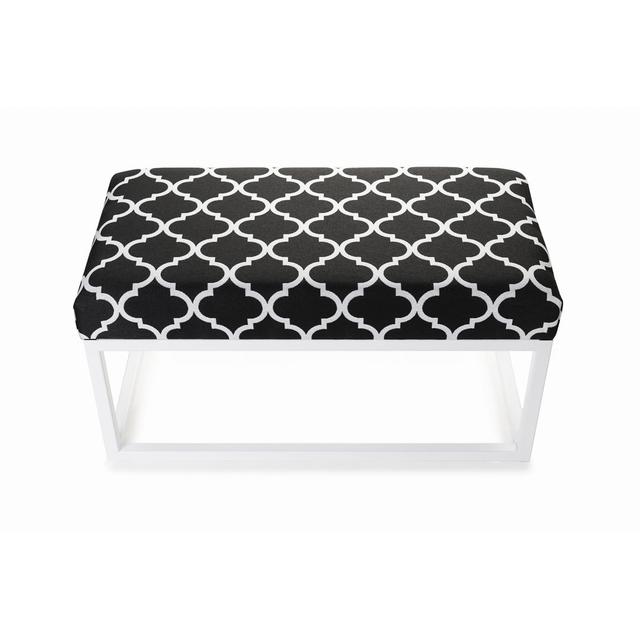 Malad Upholstered Bench Rosalind Wheeler Colour: White, Size: 50 x 50 x 35cm on Productcaster.