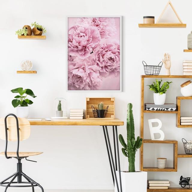 Pink Peonies - Picture Frame Photograph Canora Grey Size: 100cm H x 70cm W x 2cm D, Framed Option: White Framed on Productcaster.