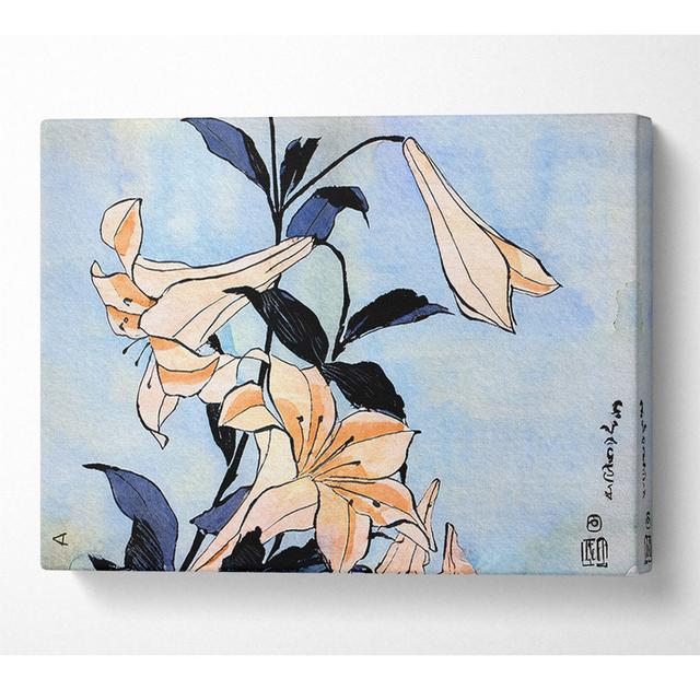 Hokusai Lilies - Wrapped Canvas Art Prints ClassicLiving Size: 50.8cm H x 81.3cm W on Productcaster.