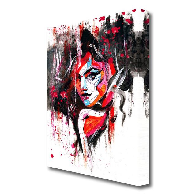 Hot Red Fashion - Wrapped Canvas Painting Print East Urban Home Size: 81.3cm H x 50.8cm W x 4.4 cm D on Productcaster.