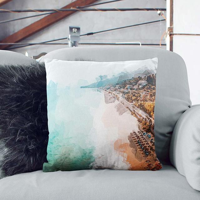 Beach & Seascape in Greece Cushion with Filling East Urban Home Size: 55 x 55 cm on Productcaster.