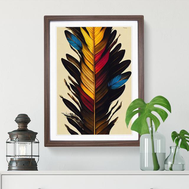 Incomparable Feather - Picture Frame Graphic Art Latitude Vive Size: 34cm H x 25cm W x 2cm D, Frame Colour: Brown Framed on Productcaster.