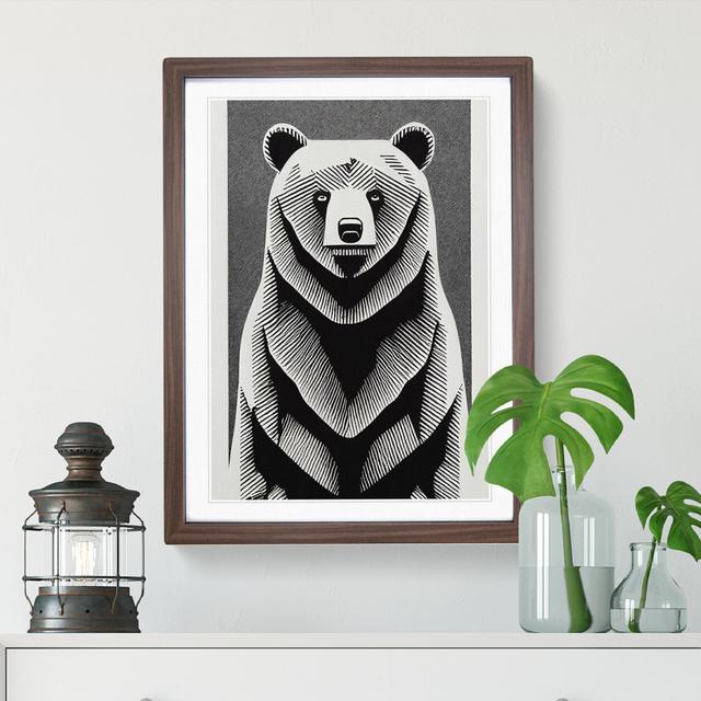 XV1022-1675X Contemporary Bear No.4 Abstract - Single Picture Frame Print Latitude Run Size: 64cm H x 46cm W, Format: Brown on Productcaster.