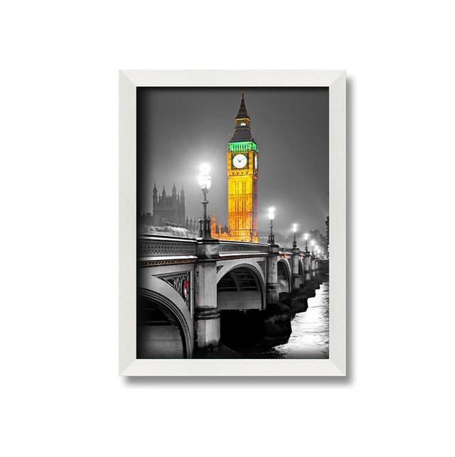 Odebolt Golden Big Ben over Tower Bridge - Single Picture Frame Art Prints Latitude Run Size: 42cm H x 29.7cm W x 10cm D on Productcaster.