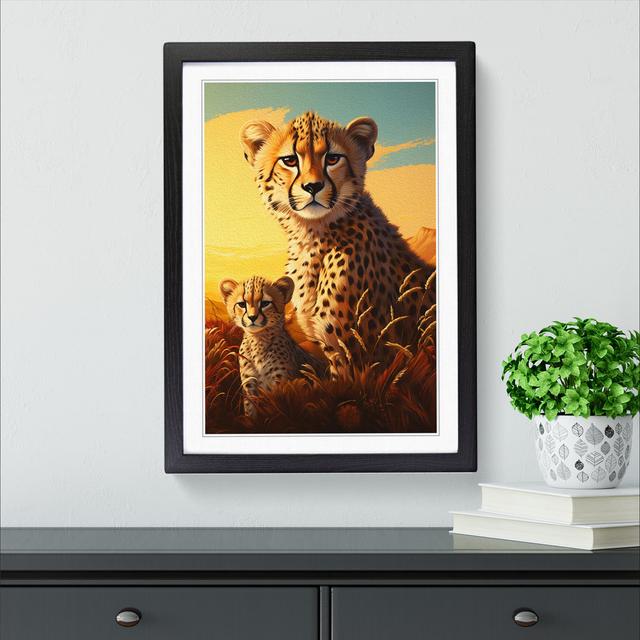 Cheetah Dadaism No.2 - Single Picture Frame Print on Wood Latitude Vive Size: 46cm H x 34cm W x 2cm D, Format: Black Framed on Productcaster.