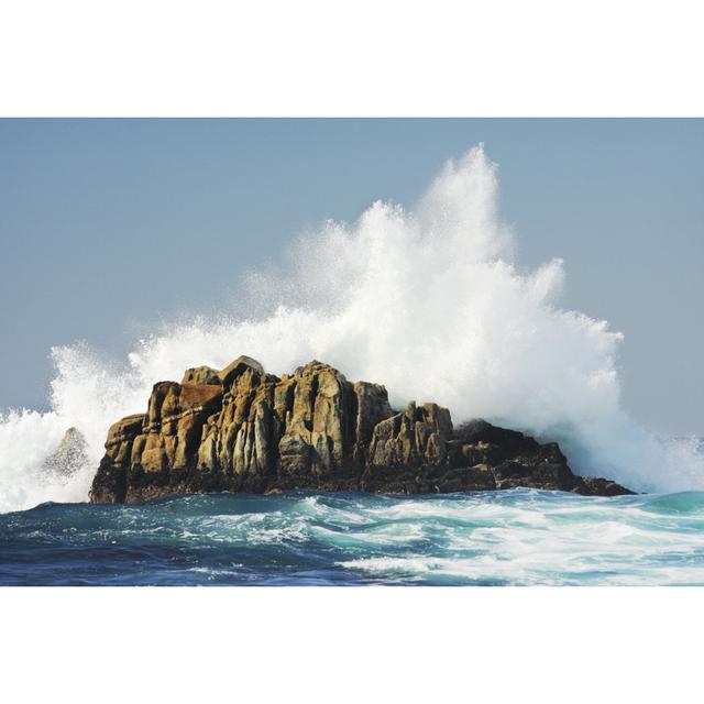 Ocean Wave Crashes Rock Surf Spray by ChuckSchugPhotography - Wrapped Canvas Art Prints Alpen Home Größe: 50 cm H x 75 cm B on Productcaster.