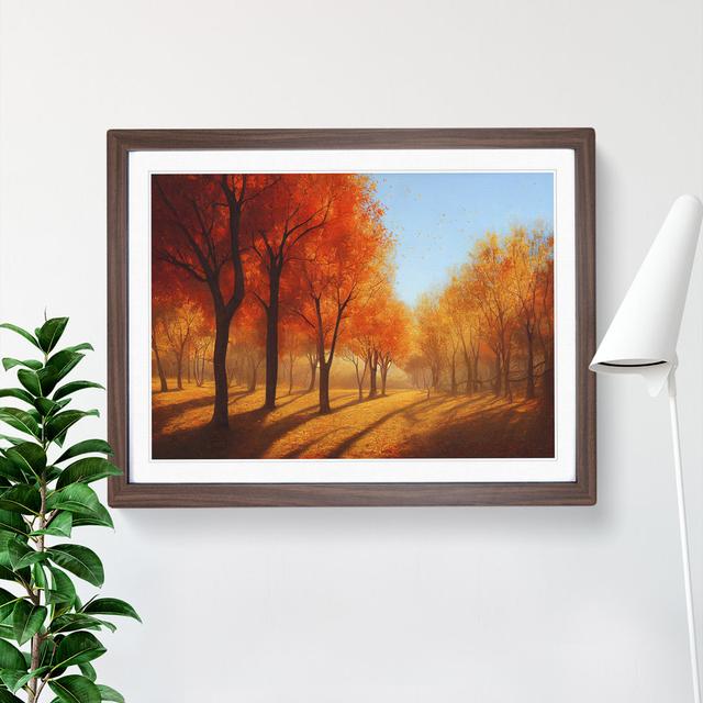 Mesmerising Autumn Forest - Single Picture Frame Painting Marlow Home Co. Size: 34cm H x 46cm W x 2cm D, Frame Colour: Walnut on Productcaster.