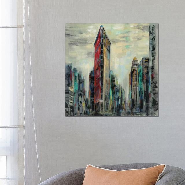 Manhattan Flatiron Building by Silvia Vassileva - Wrapped Canvas Painting ClassicLiving Size: 66.04cm H x 66.04cm W x 1.91cm D on Productcaster.