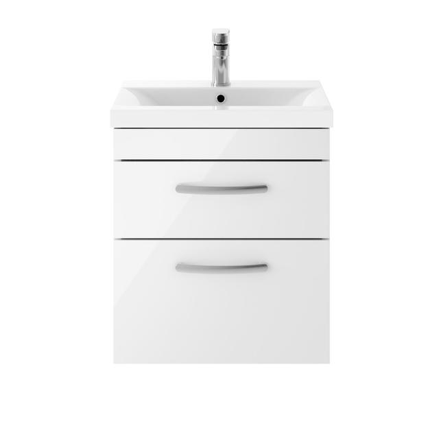 Athena Gloss White 510mm Wall Mount Vanity Unit Nuie Vanity Unit Colour: Gloss White on Productcaster.