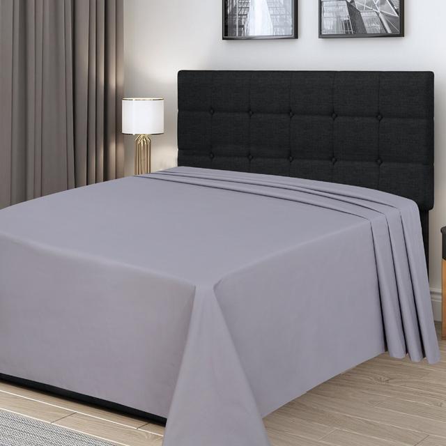 Egyptian-Quality Cotton sheet Flat Ebern Designs Size: Double (4'6"), Colour: Silver on Productcaster.