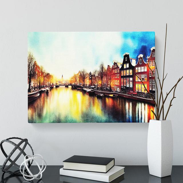 Amsterdam CanalVol.2 - Wrapped Canvas Graphic Art Marlow Home Co. Size: 40cm H x 60cm W x 3cm D on Productcaster.