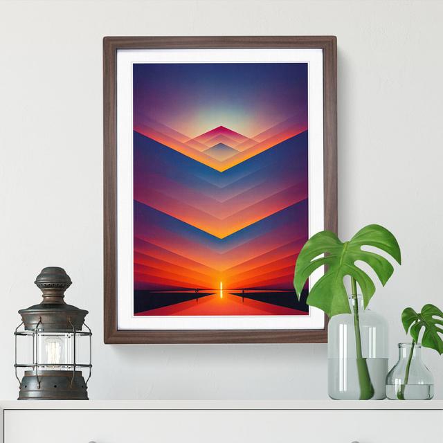 Gracious Abstract Sunset - Picture Frame Painting Metro Lane Size: 46cm H x 34cm W x 2cm D, Frame Colour: Walnut on Productcaster.