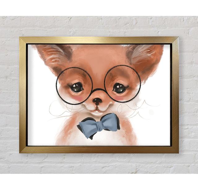 Little Puppy Glasses Framed Print Happy Larry Size: 59.7cm H x 84.1cm W on Productcaster.