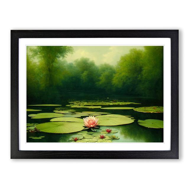 Special Water Lily Pond - Picture Frame Graphic Art Latitude Vive Frame Colour: Black Frame, Size: 46cm H x 64cm W on Productcaster.