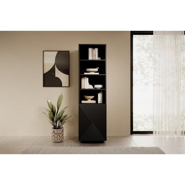 Ayliah 180cm H x 50cm W Standard Bookcase Brayden Studio Colour: Black on Productcaster.